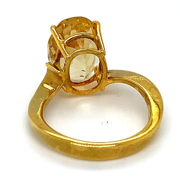 Scapolite 7.10ct Solid 18K Yellow Gold Ring - Picture 4 of 6